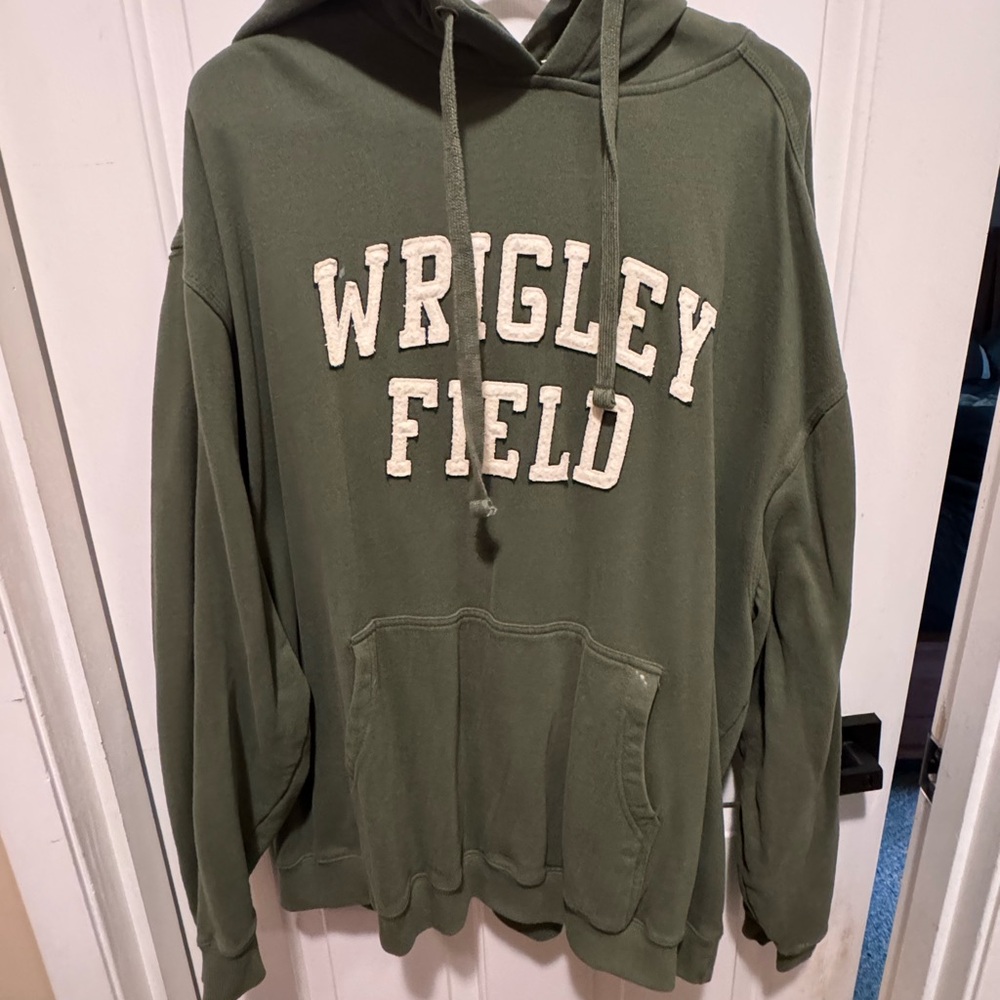 Olive Green Wrigley Field Chicago Cubs Hoodie